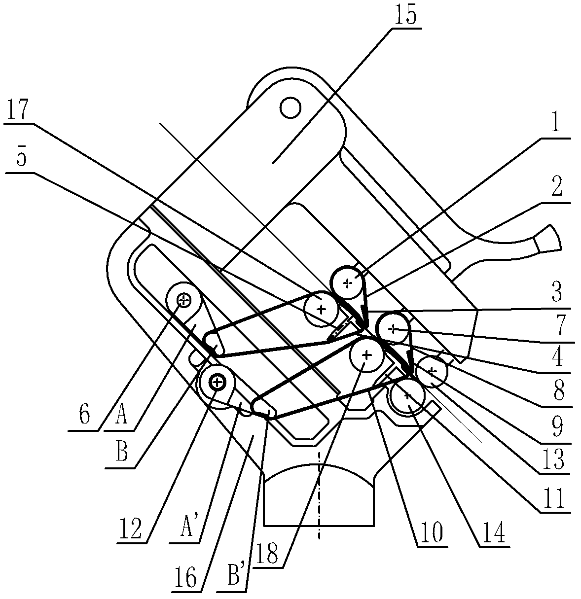 Oversized drafting device on spinning frame