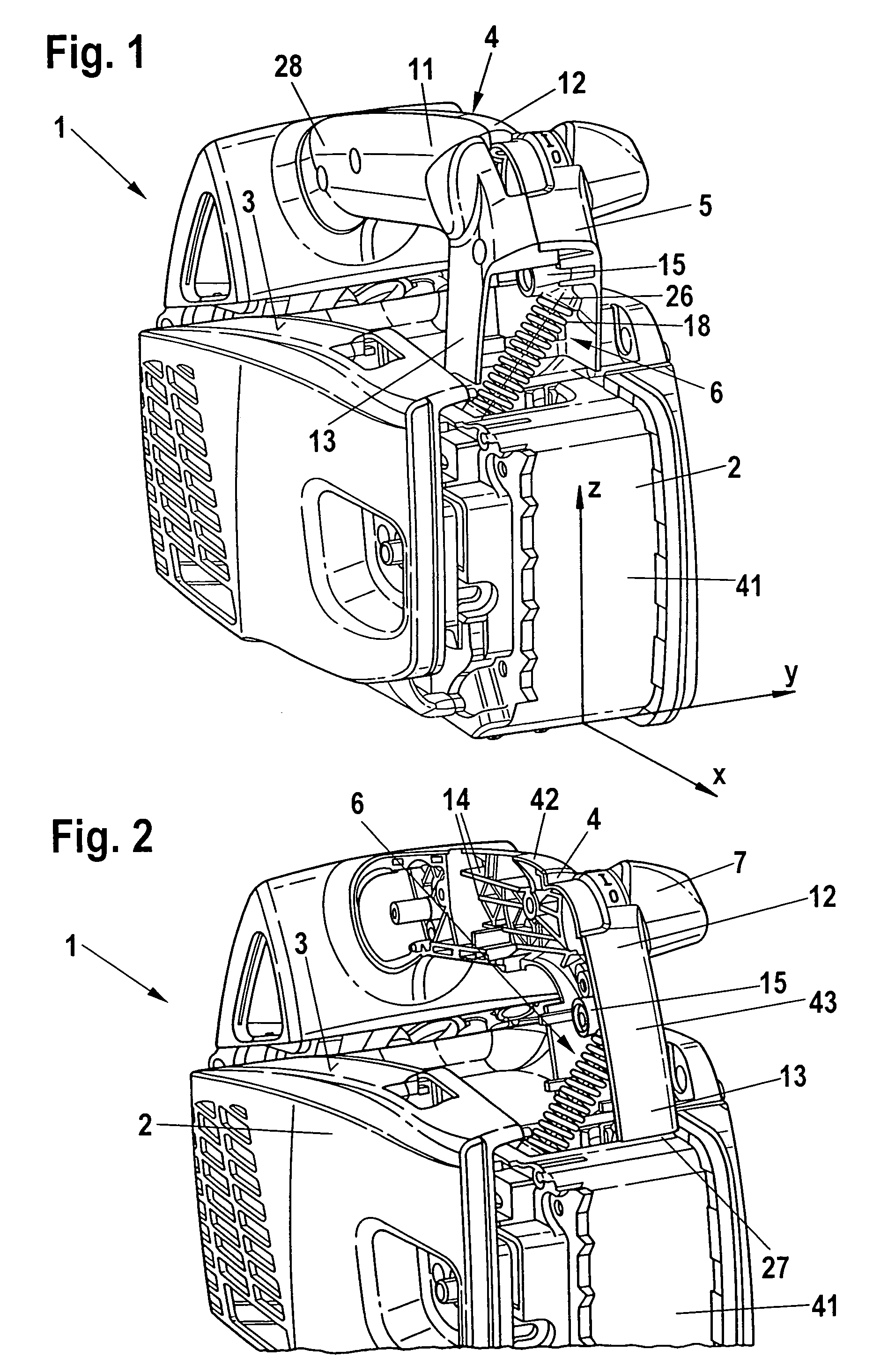 Manually guided implement