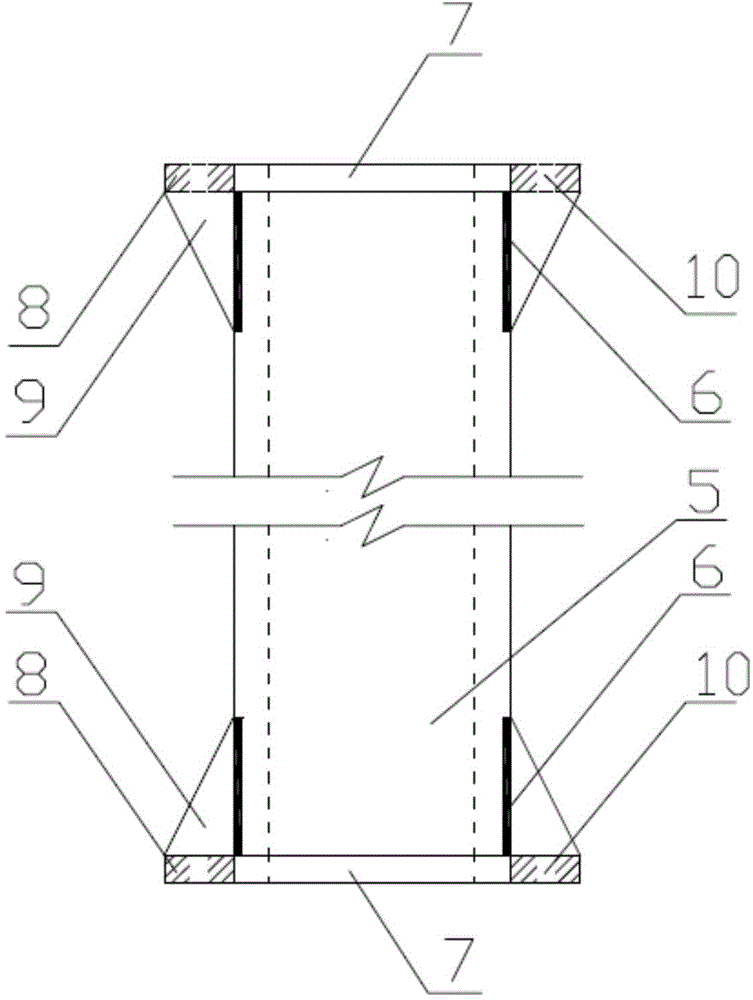 Pile column type concrete hollow pile pier structure