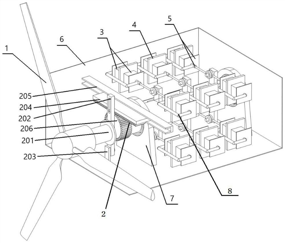 A wind power generation device based on a dielectric elastomer