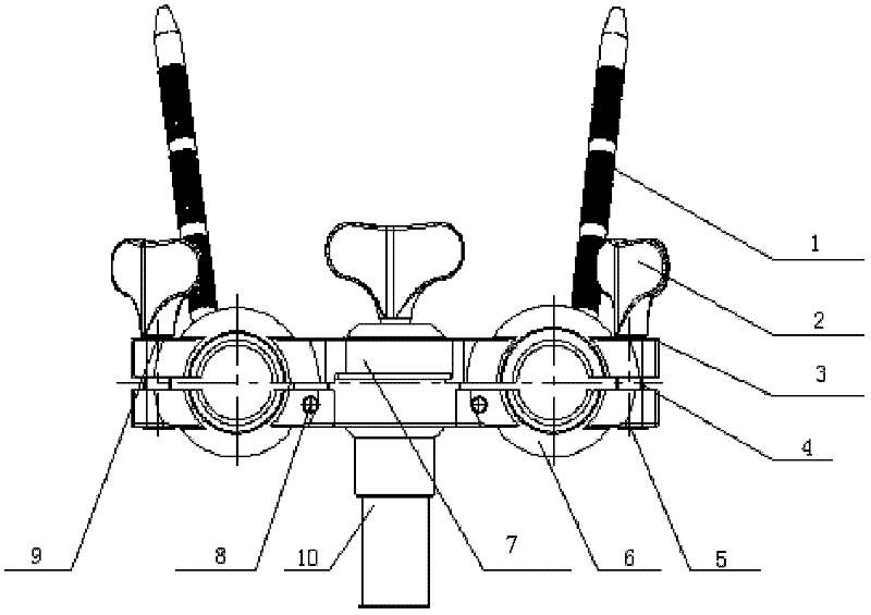 Press-plate-type top support for bass drum