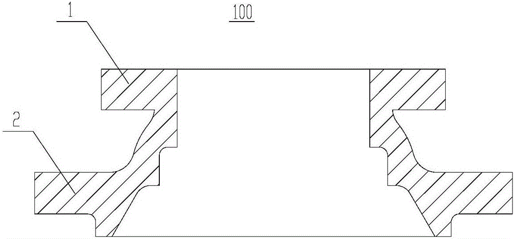 Double box opening model of auxiliary valve body of ball valve and casting process