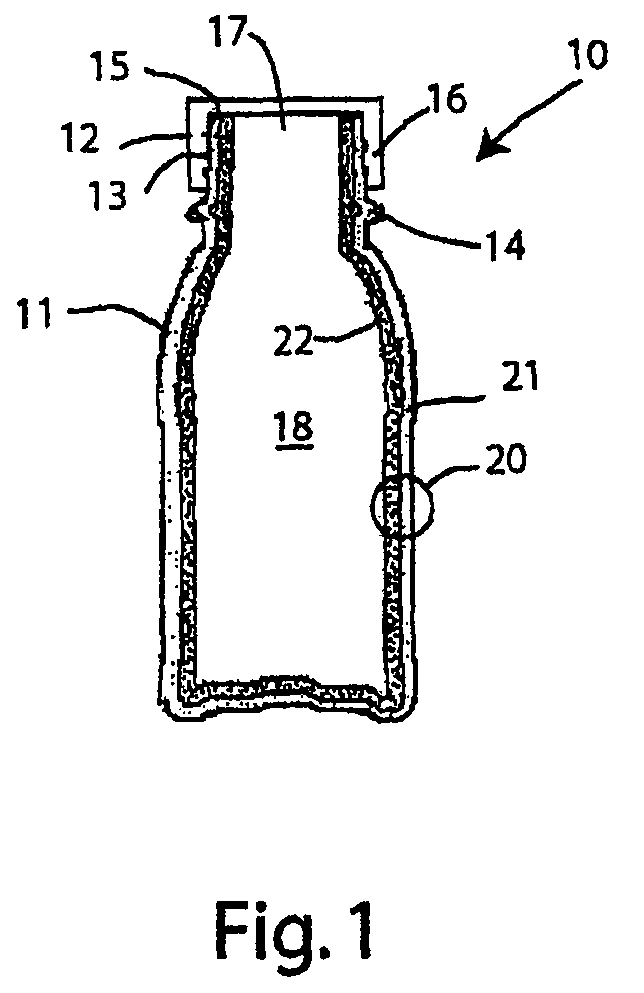 Containers intended for moisture-sensitive products