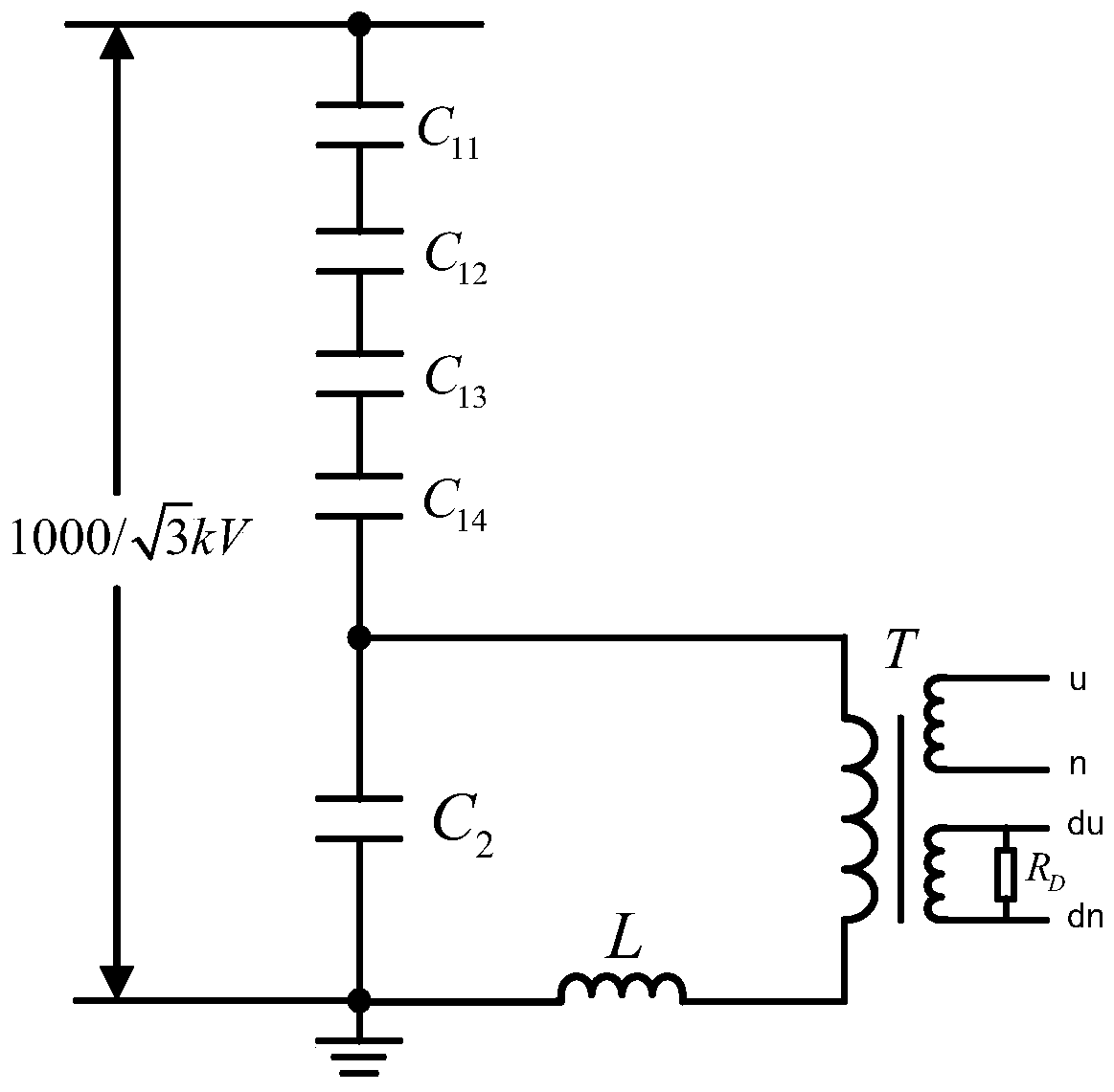 Dielectric loss testing device for extra-high voltage large-capacitance equipment