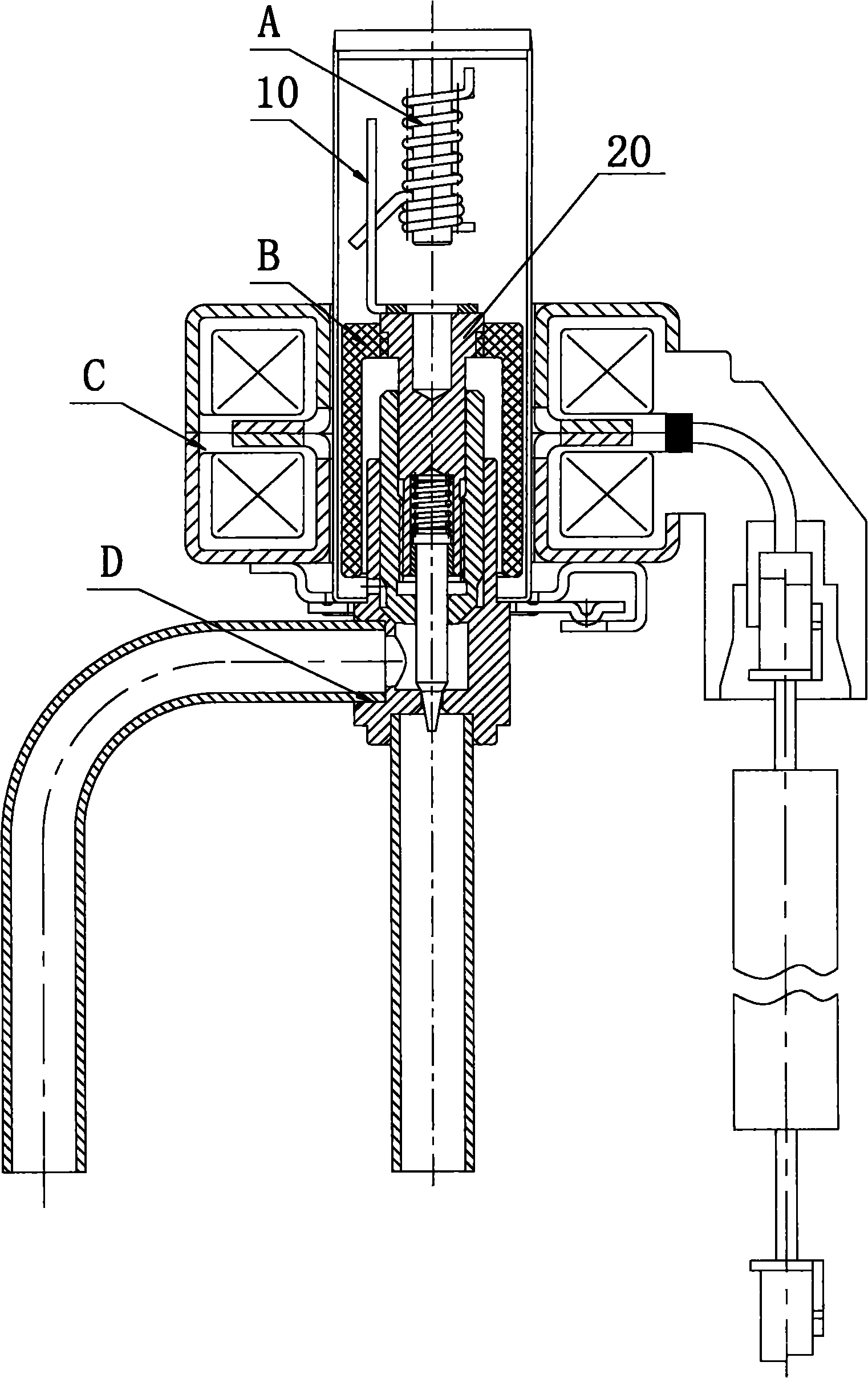 Connection structure of motion guide rod and rotor and electronic expansion valve