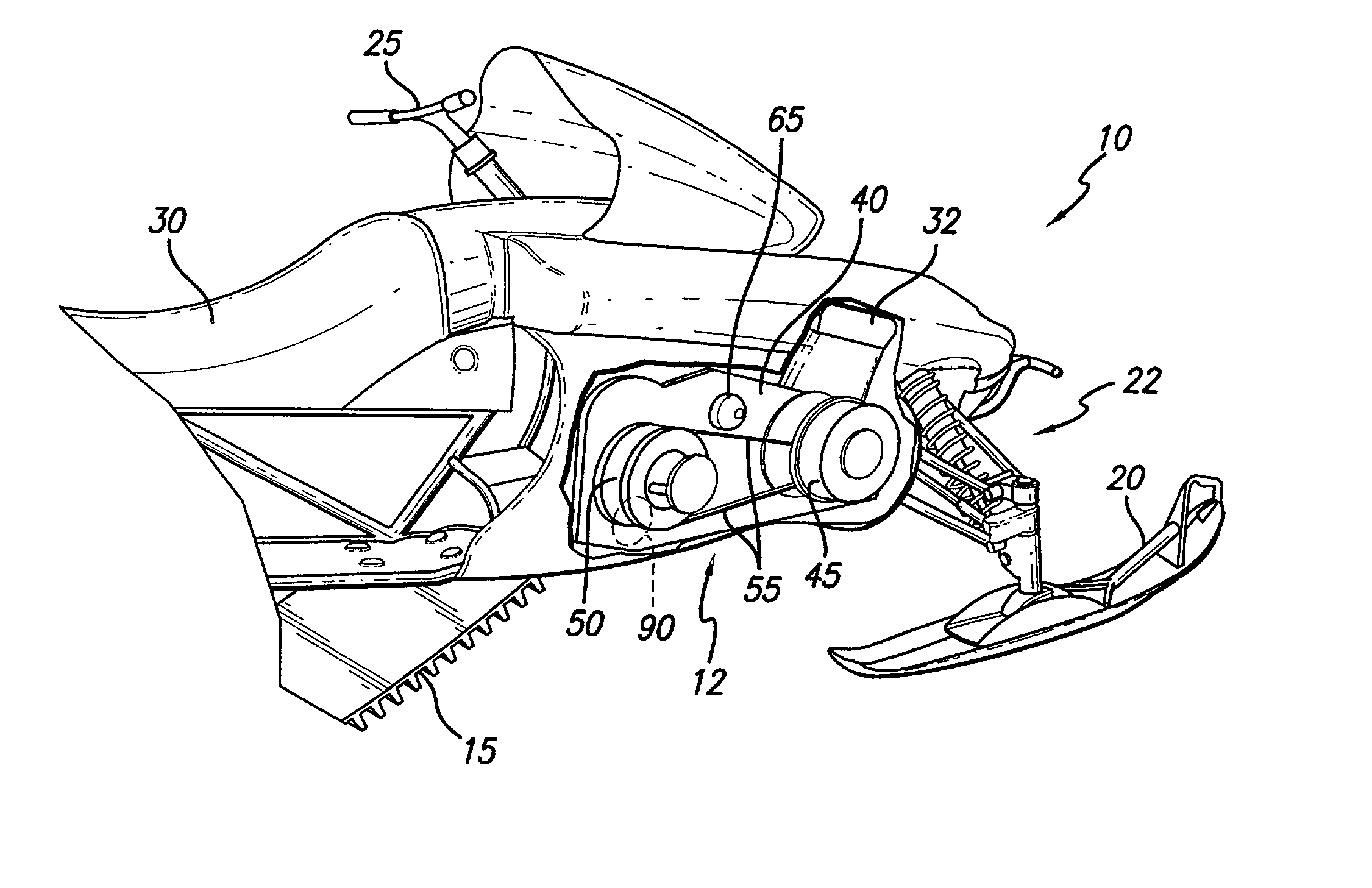 Snowmobile drive train