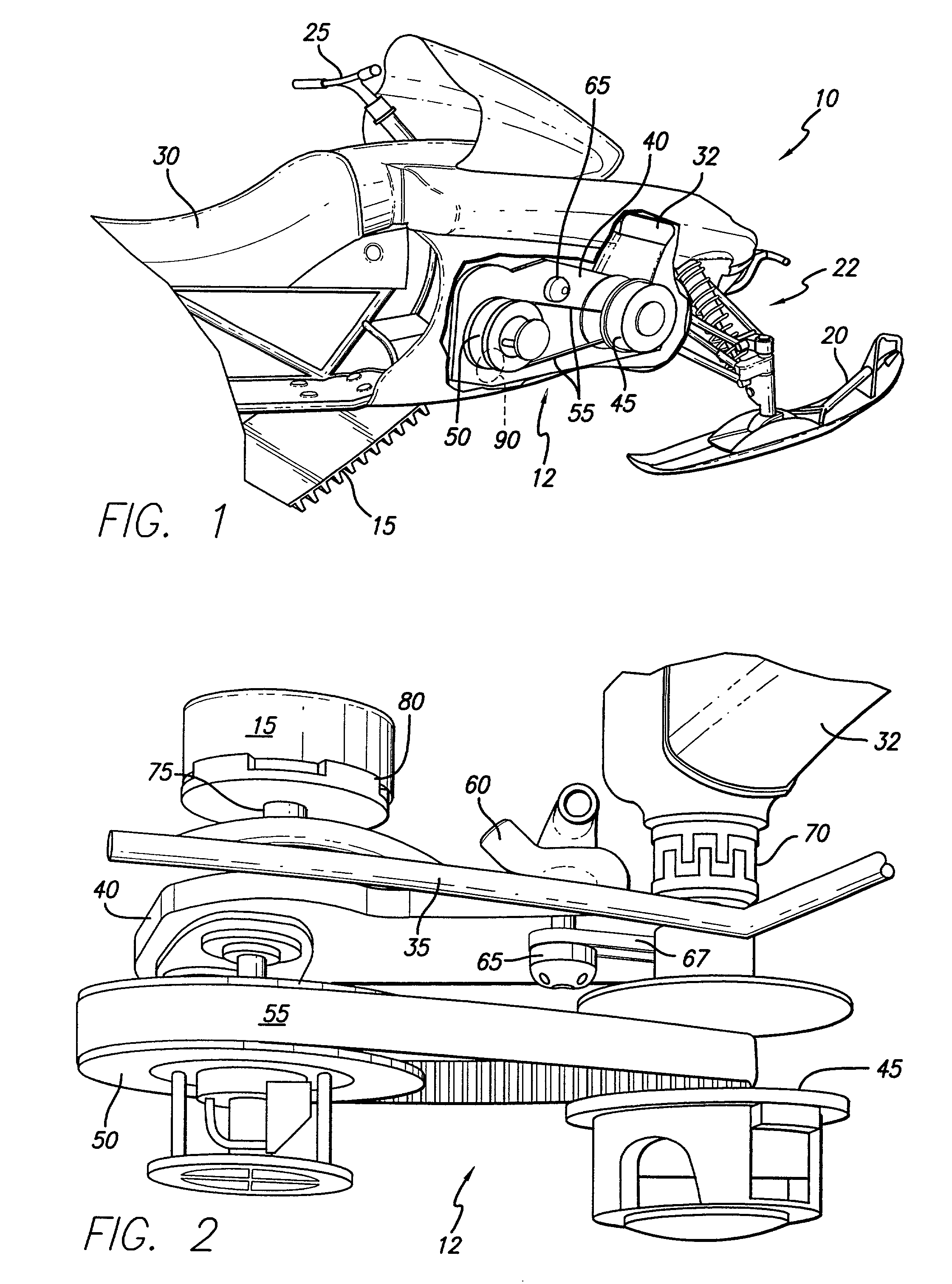 Snowmobile drive train