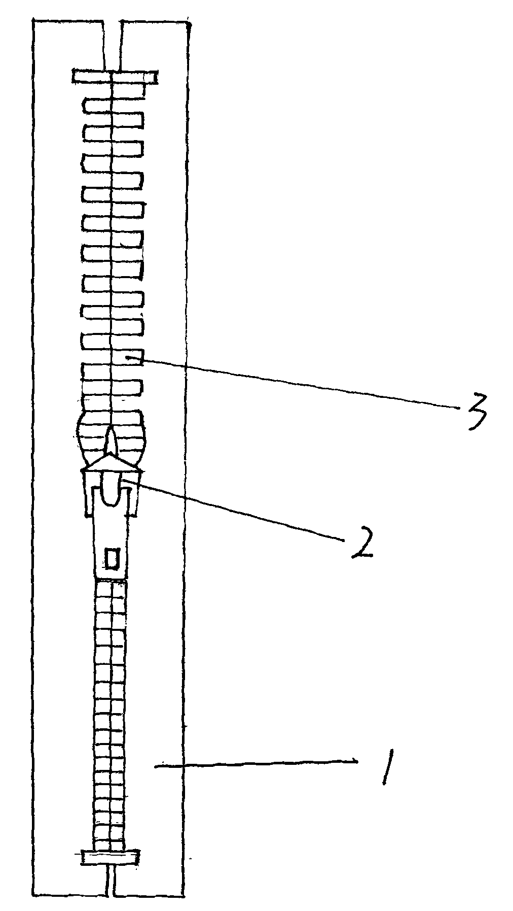 Self-closing zipper