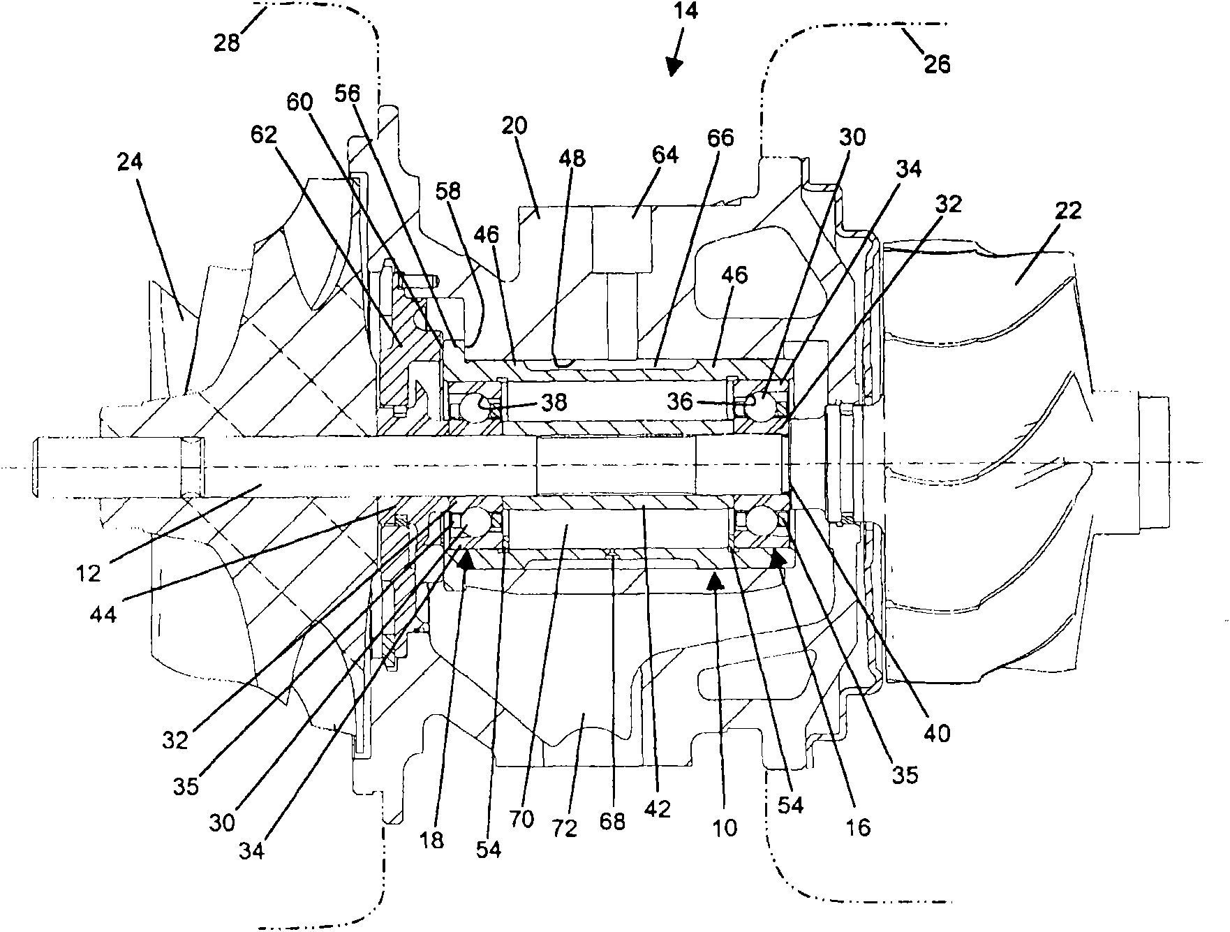 Floating bearing cartridge for a turbocharger shaft