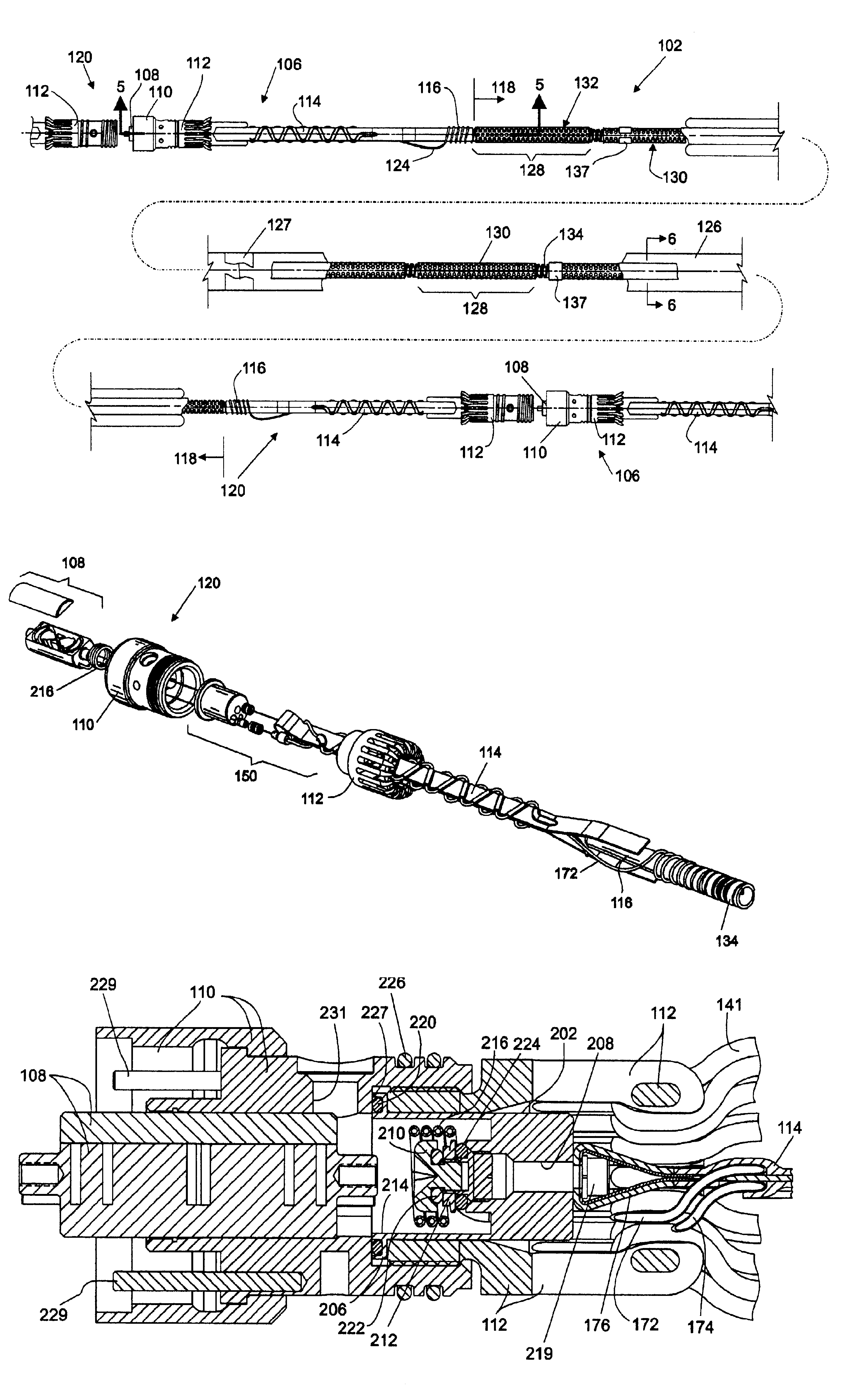 Termination assembly for use in optical fiber hydrophone array