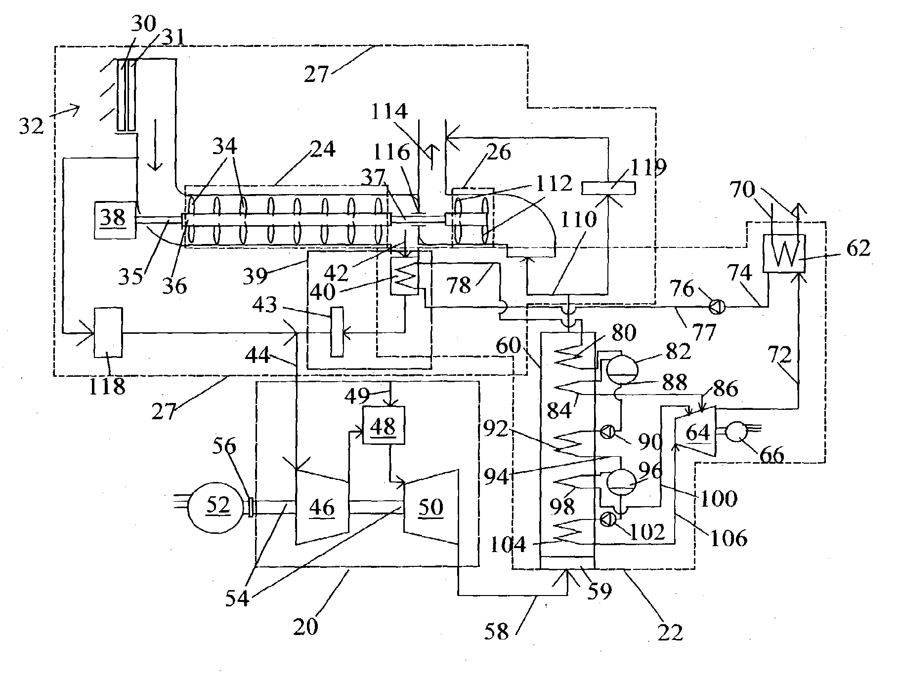 Highly Supercharged Gas Turbine Generating System