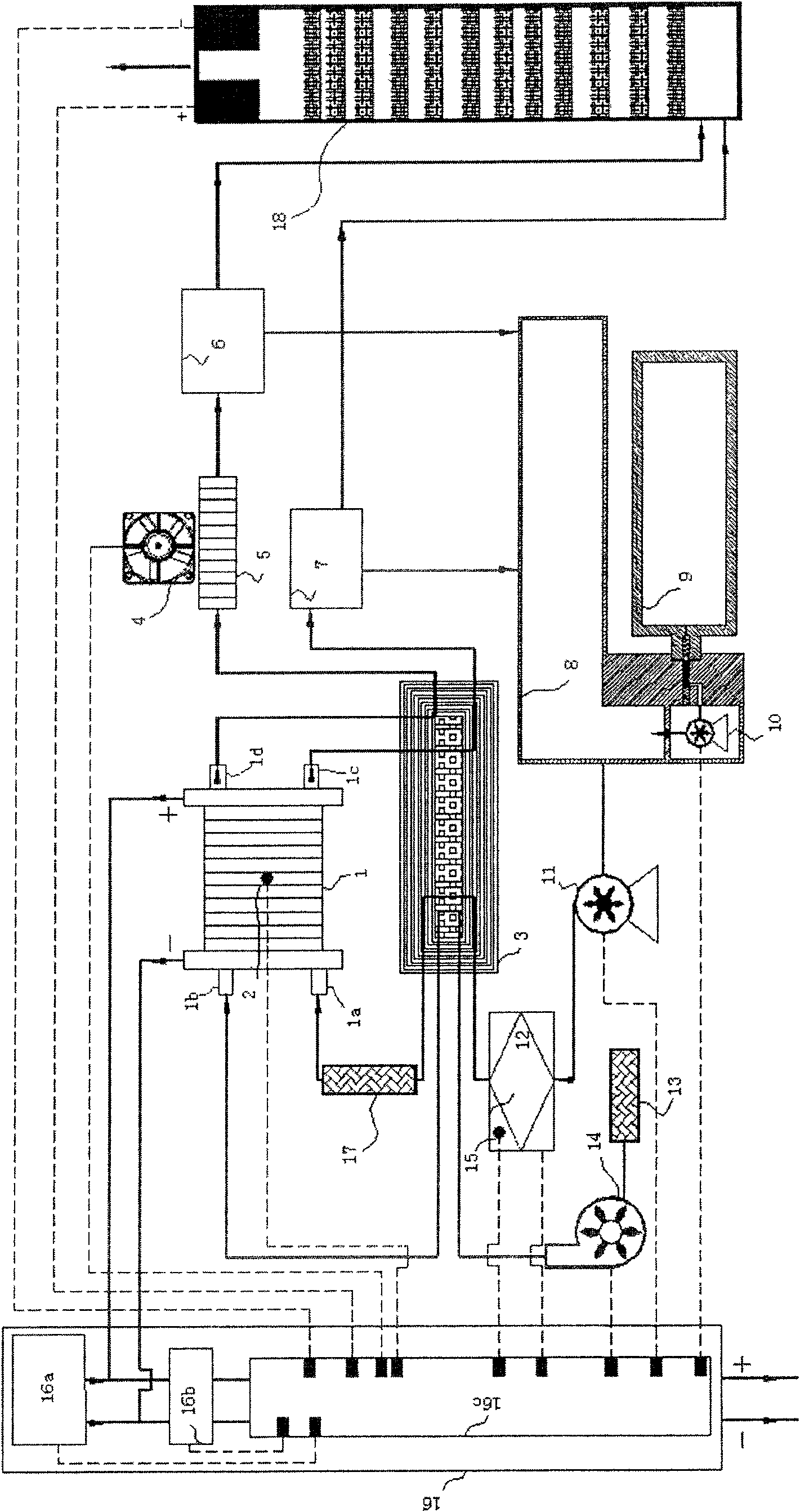 Power supply system of direct liquid fuel battery and its operation method