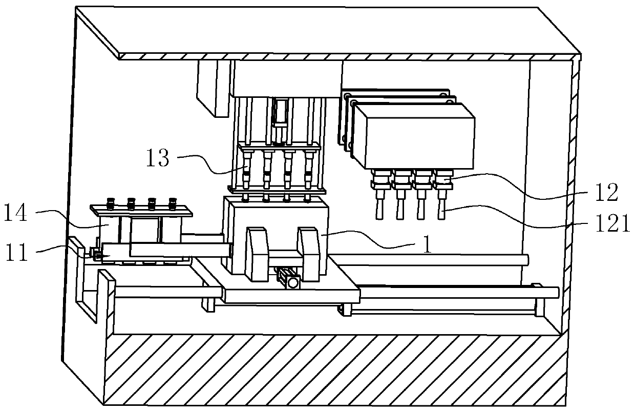 Back end processing device for hollow blow molding machine