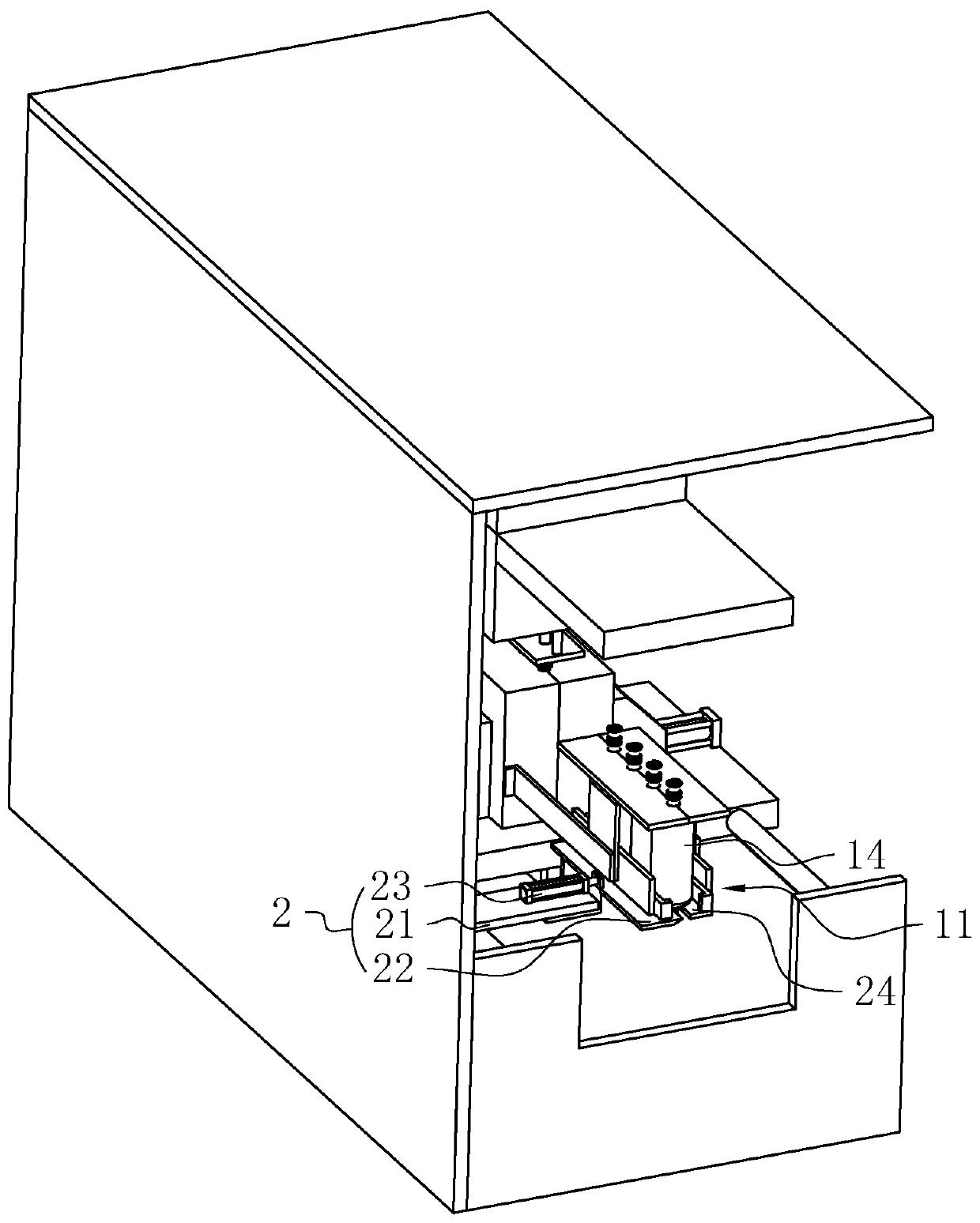 Back end processing device for hollow blow molding machine