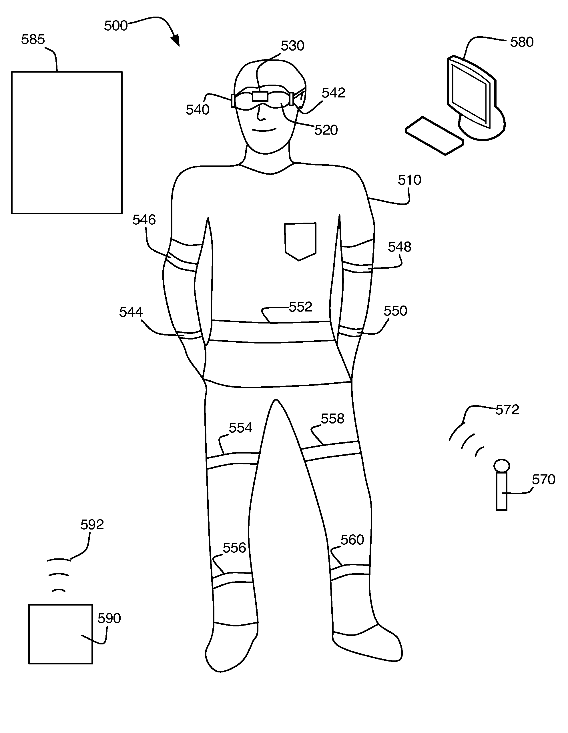Wearable sensors with heads-up display