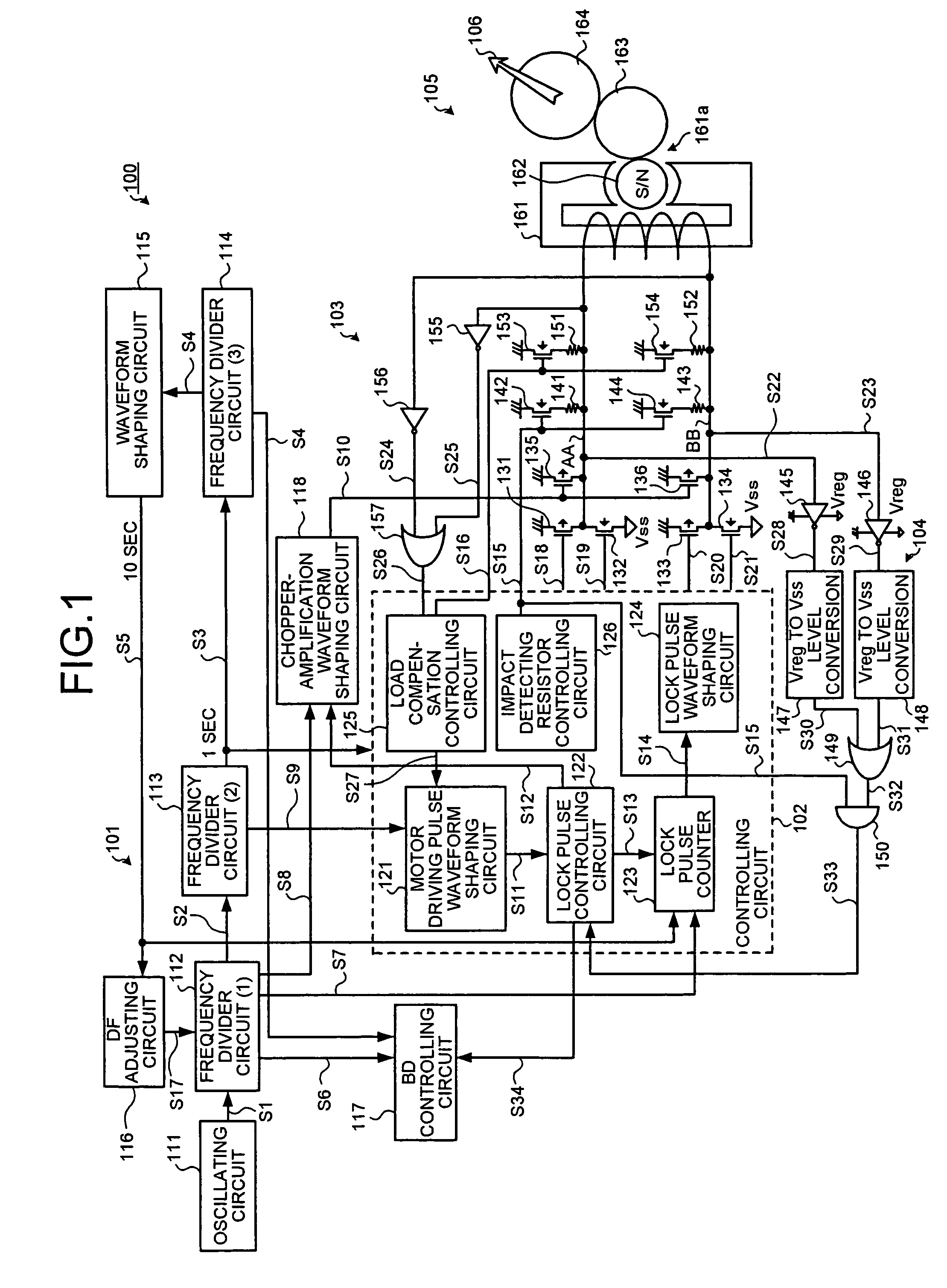 Analog electronic timepiece that prevents deviation of displayed time when an impact is applied to the timepiece