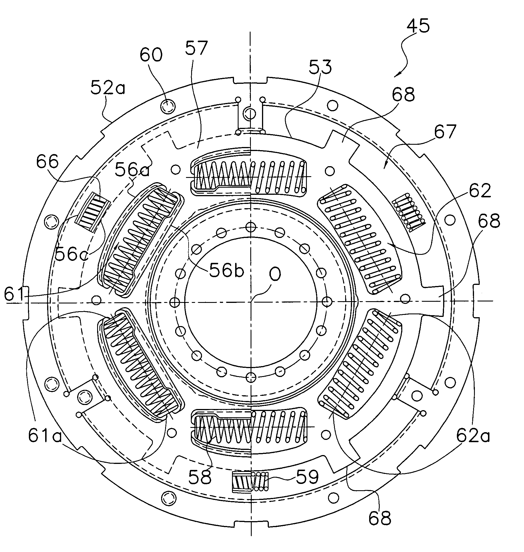 Damper mechanism for a lockup clutch