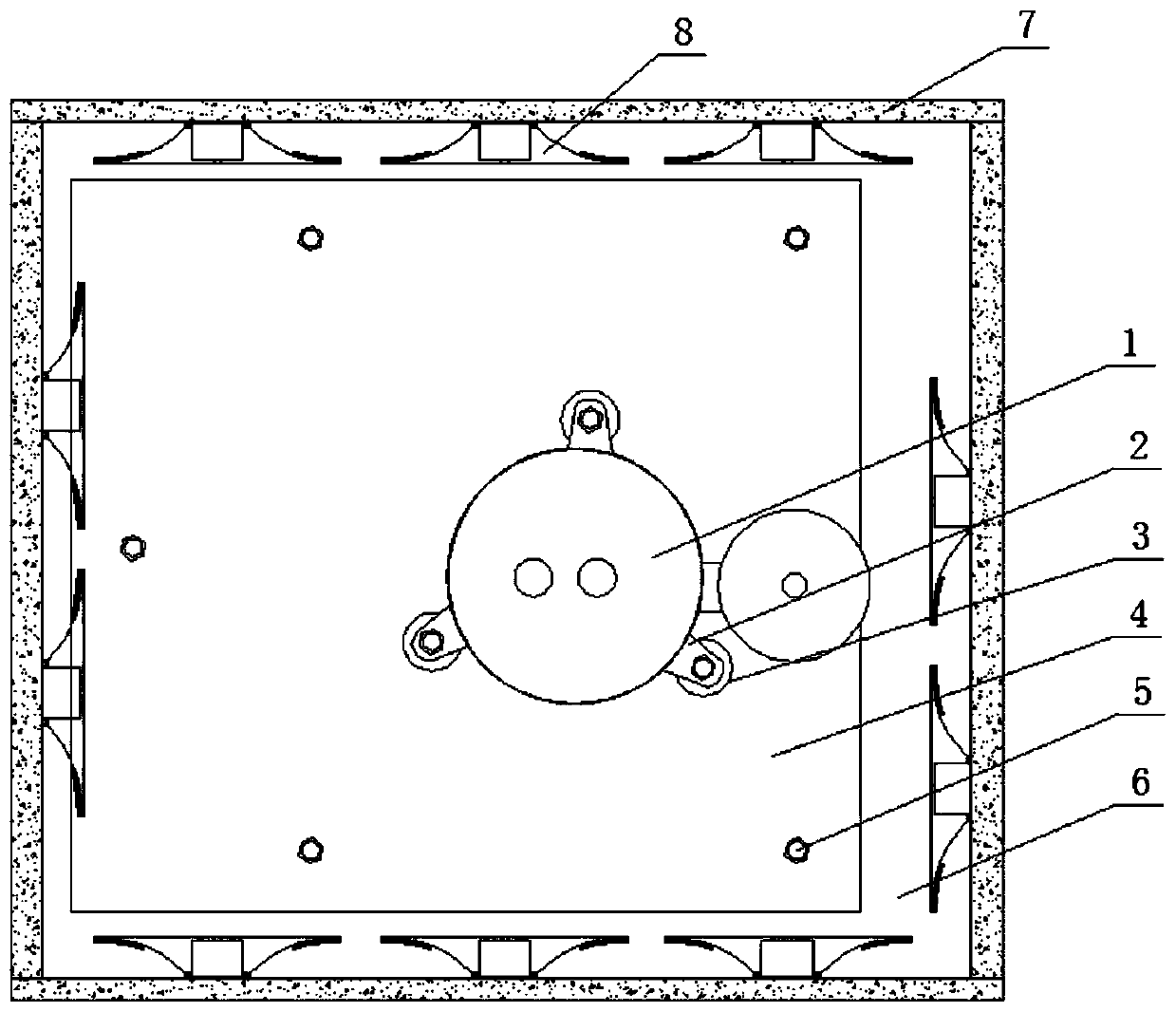 Vibration and noise reduction device for air energy heat pump