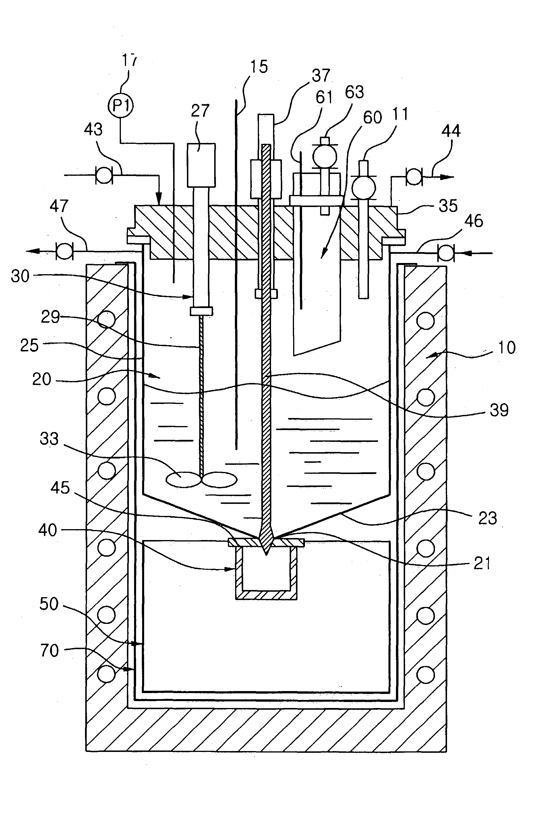 Device for metallizing uranium oxide and recovering uranium