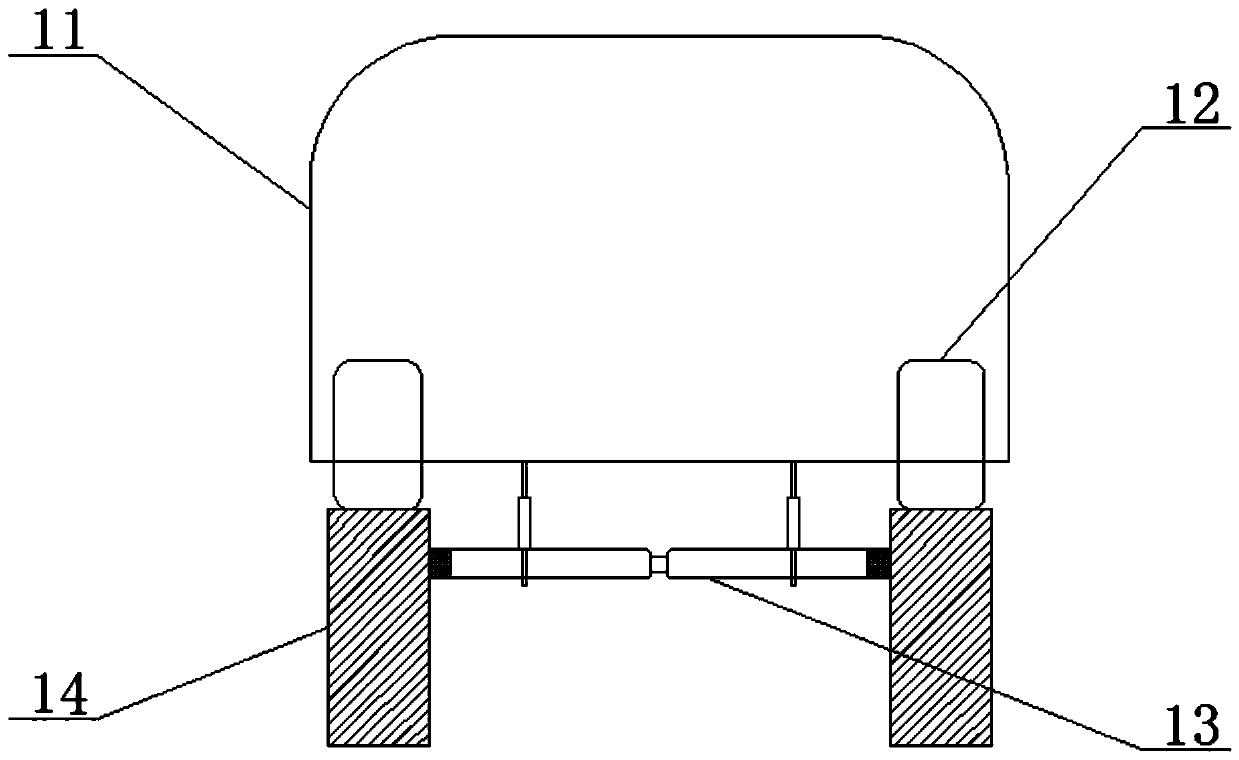 Double-rail rubber-tired vehicle rail transit lifting type level crossing turnout