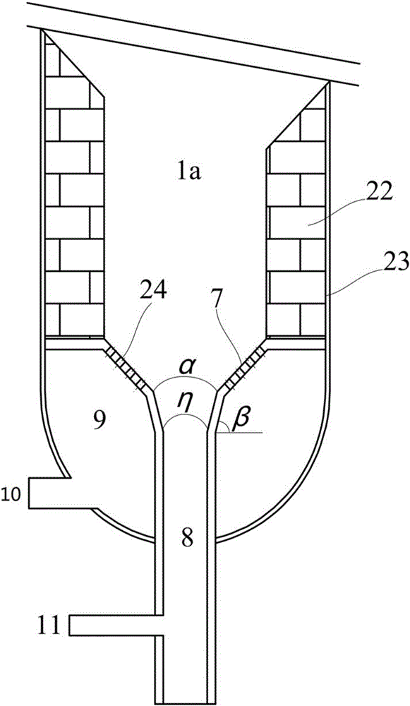 Dry slag discharge fluidized bed gasification reaction device