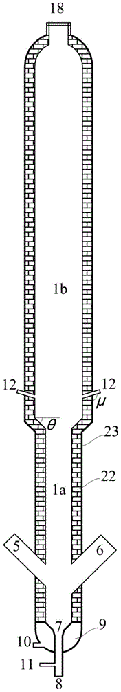 Dry slag discharge fluidized bed gasification reaction device