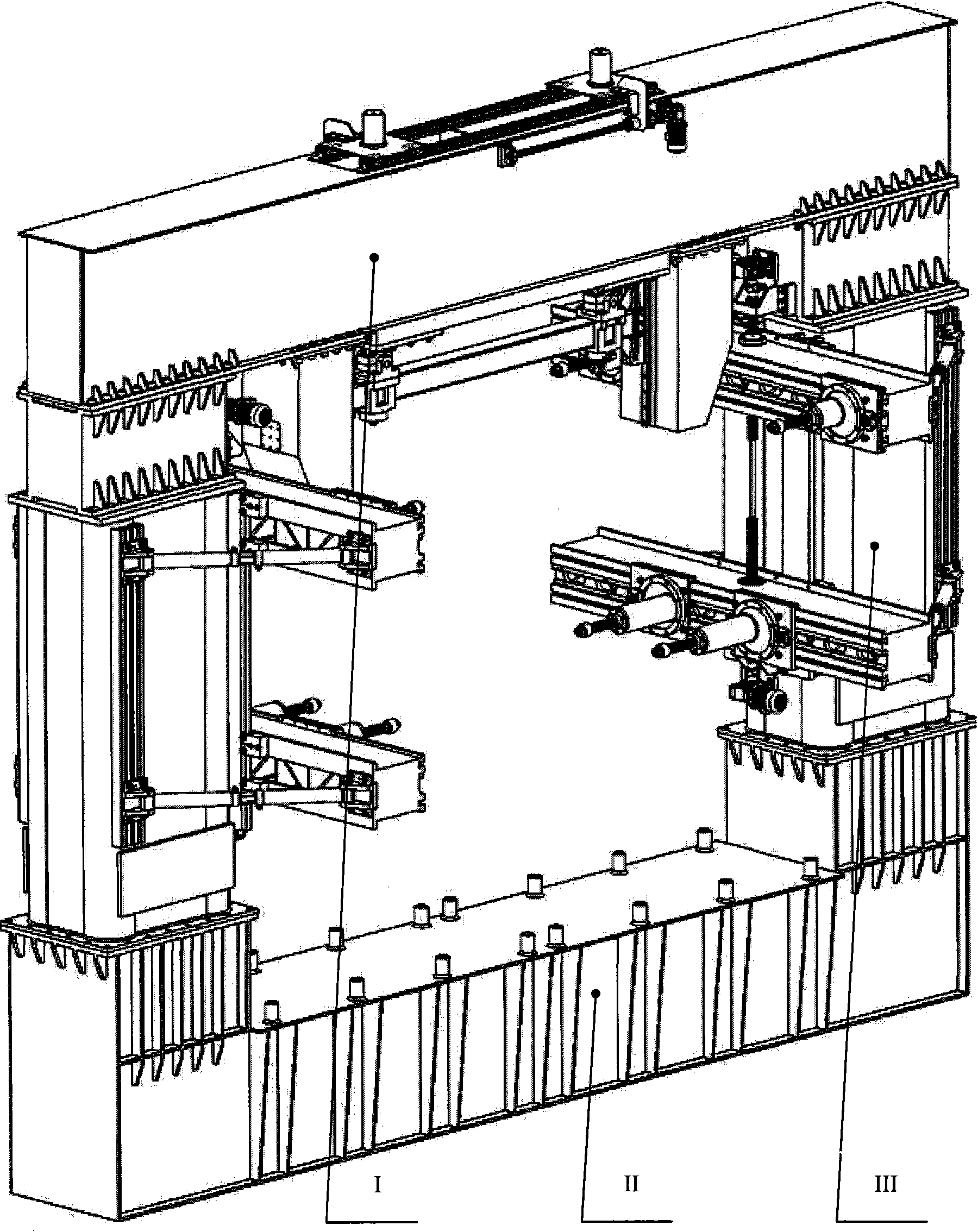 Closed adjustable thrust gantry device