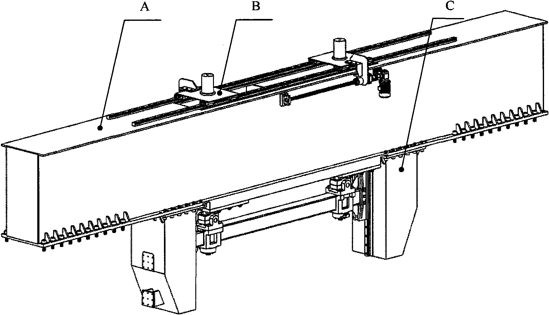 Closed adjustable thrust gantry device