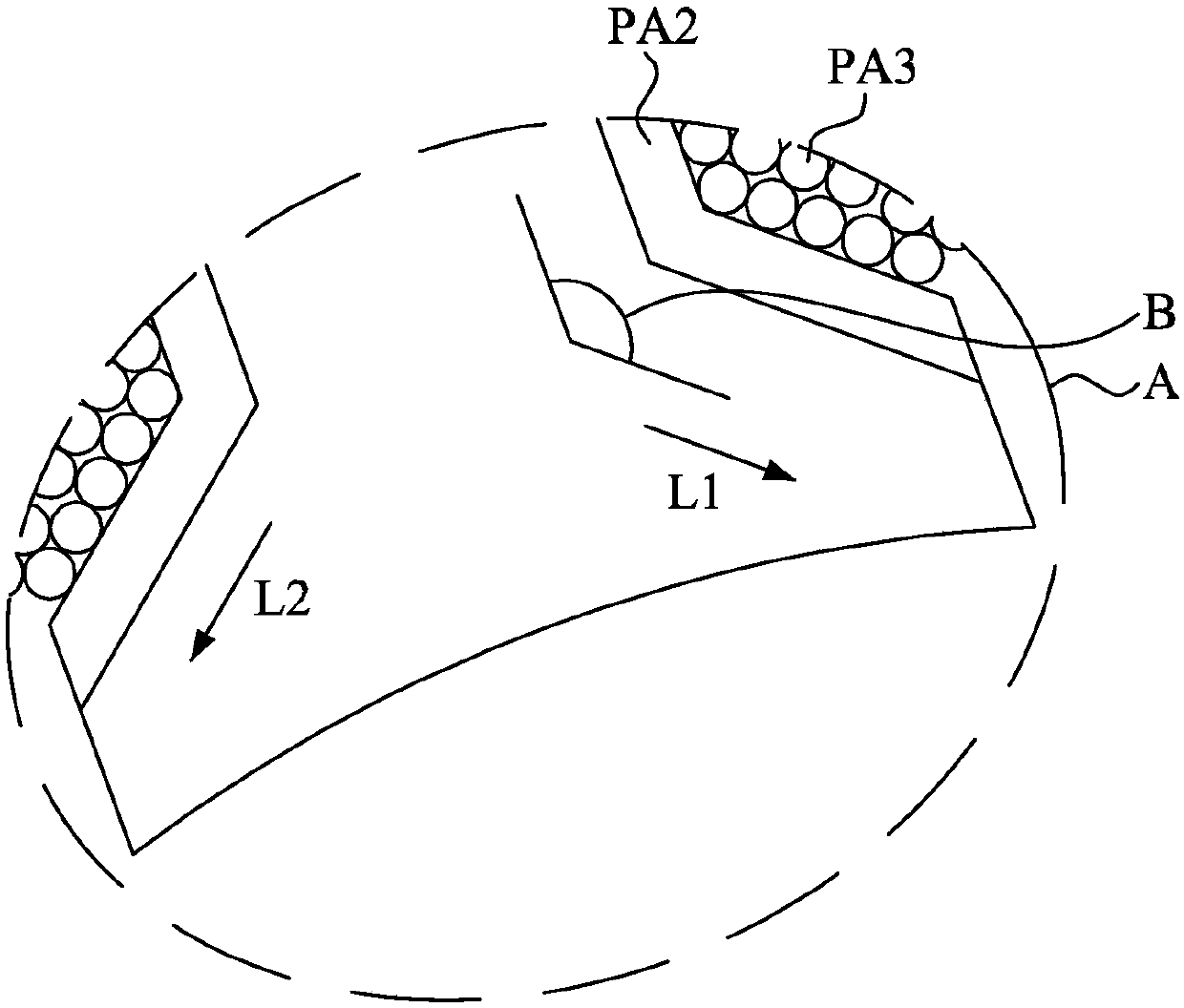 Stator winding insulation structure adhered to two stator teeth