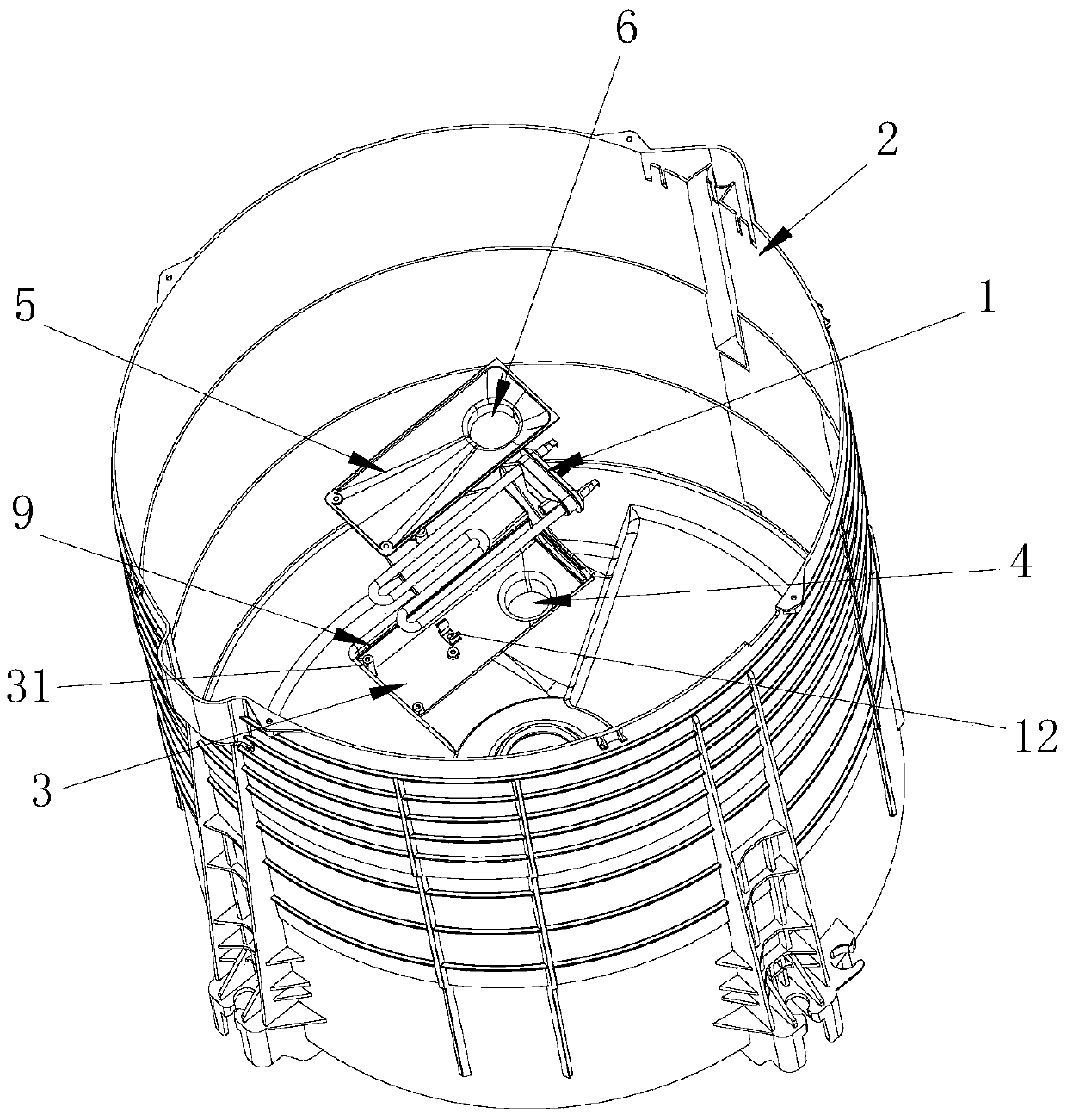 A pulsator washing machine with heating function