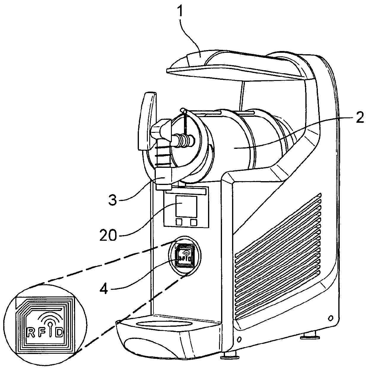 Beverage production machine and method