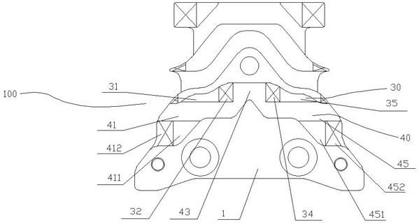 Middle guide triangular part of computerized flat knitting machine