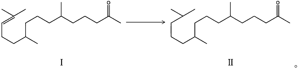 Catalytic hydrogenation catalyst as well as preparation and application thereof in tetrahydrofarnesyl acetone selective hydrogenation reaction