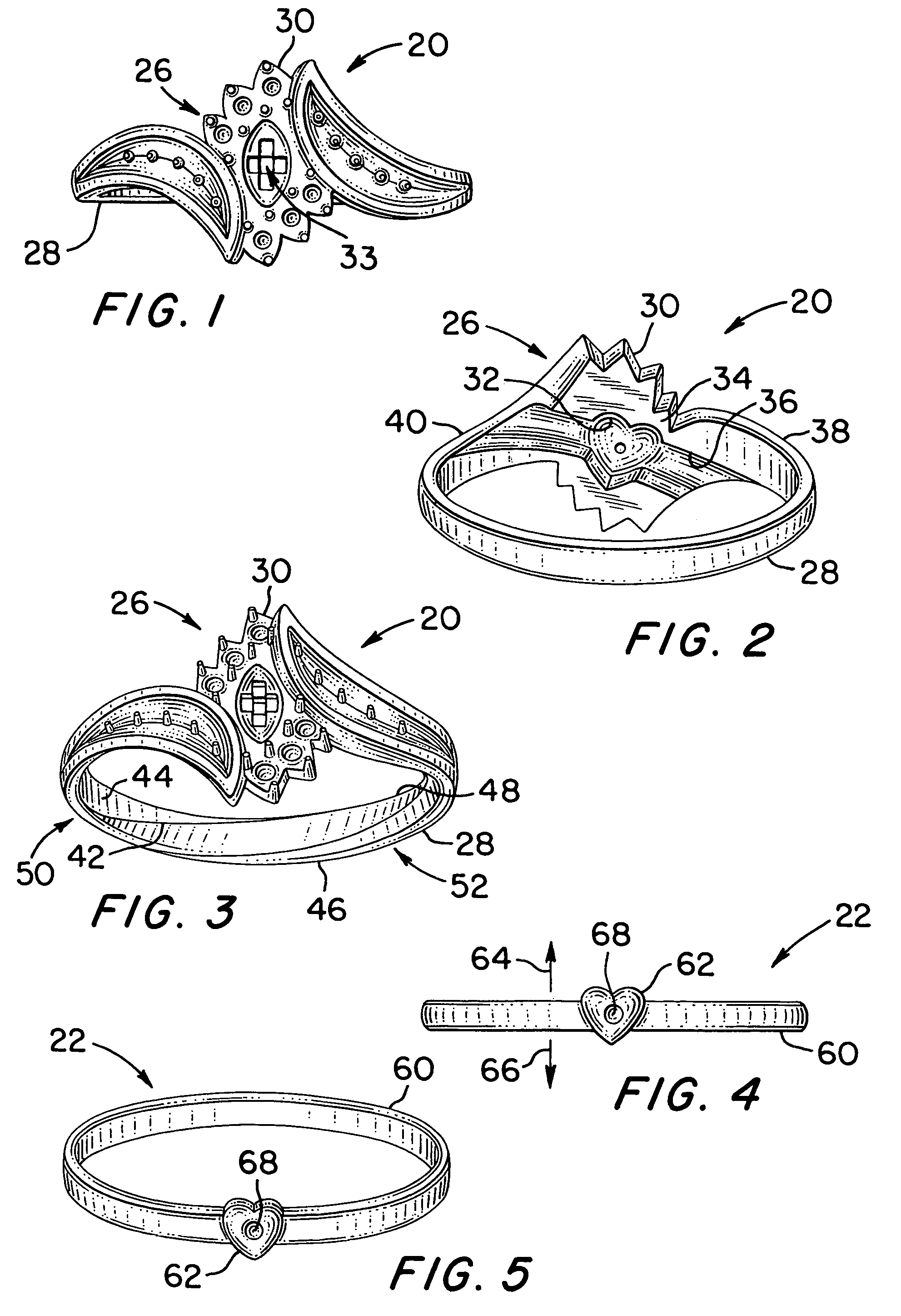 Engagement set with locking arrangement and rear crossover configuration