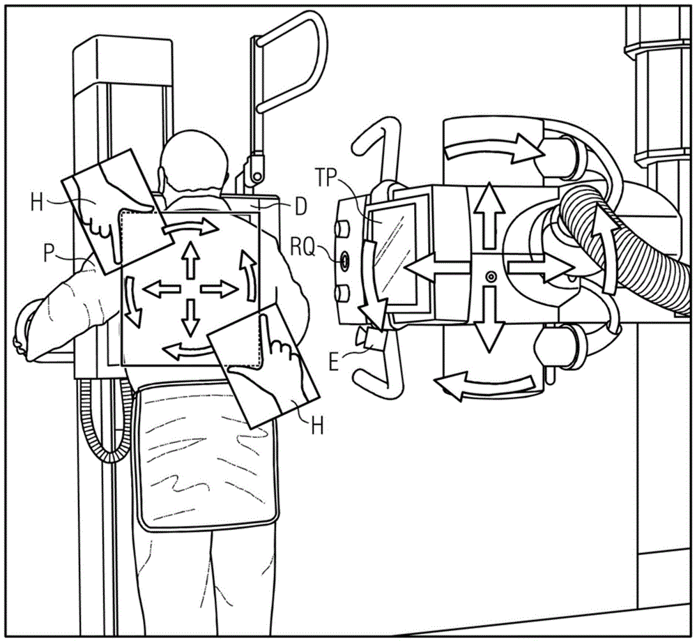 Device and method for the gesture-controlled setting of setting variables on an x-ray source