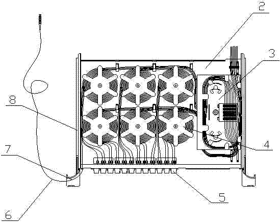 Fiber storing type optical fiber distribution box used for 19-inch cabinet