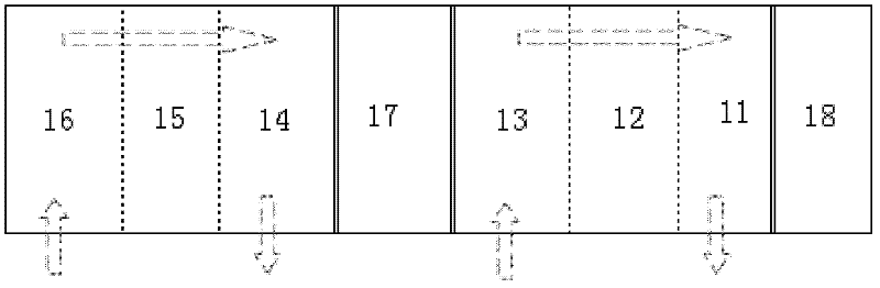 Horizontal-line multi-washing serial washing overflow structure