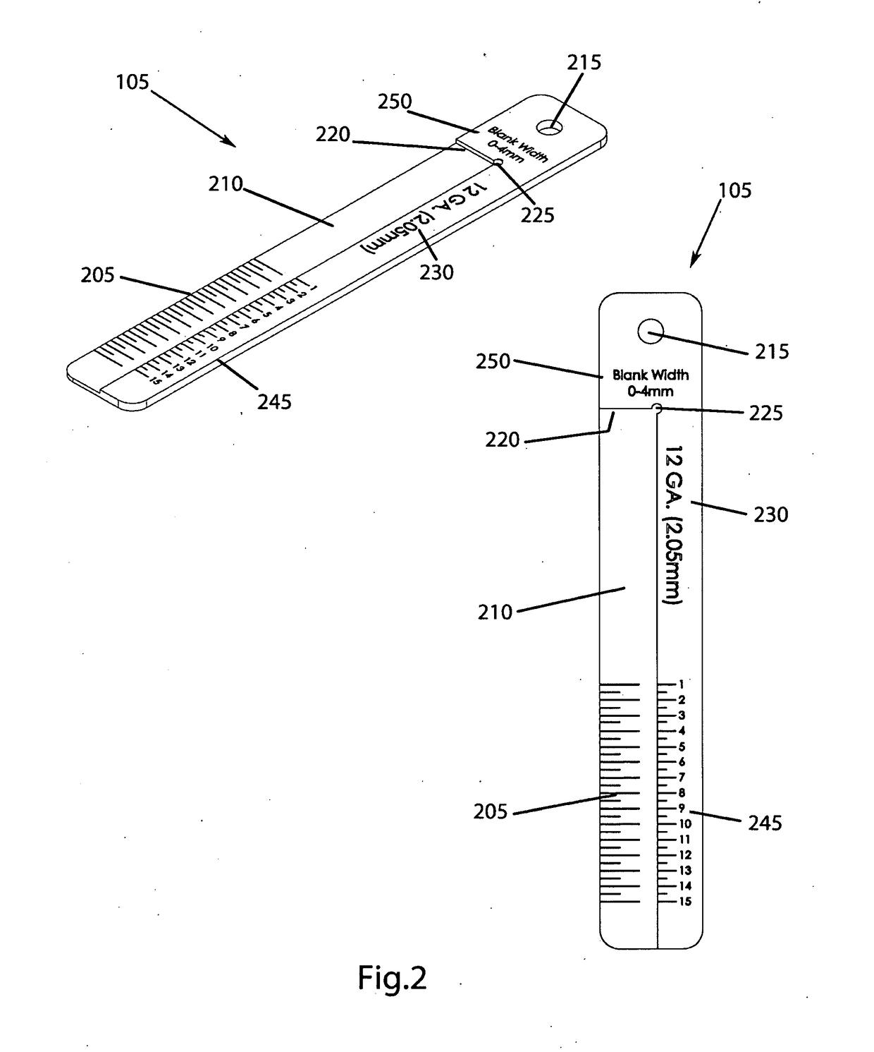 Tool for establishing the length of specific thickness stock required to form an enclosed shape having predetermined dimensions.