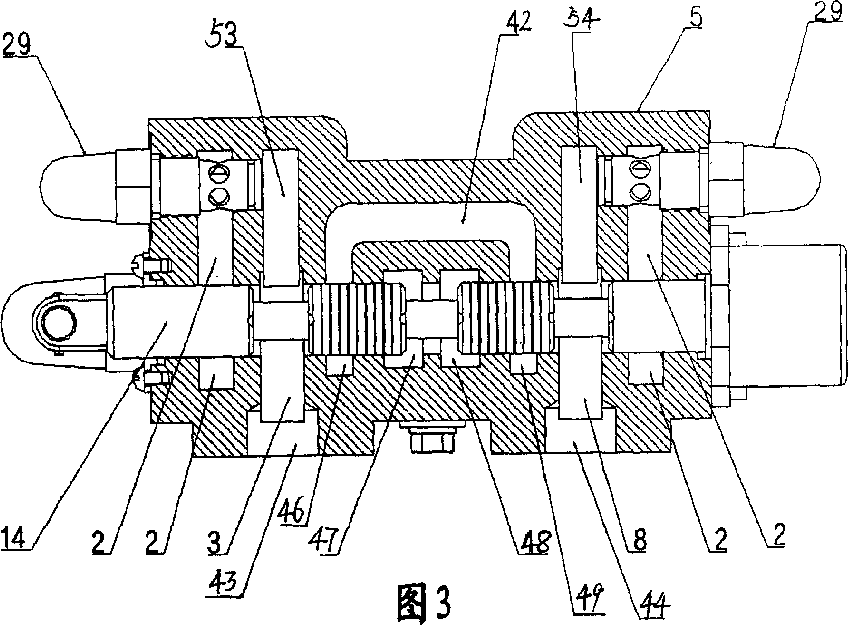 Integrated manual multiple directional control valve for lader