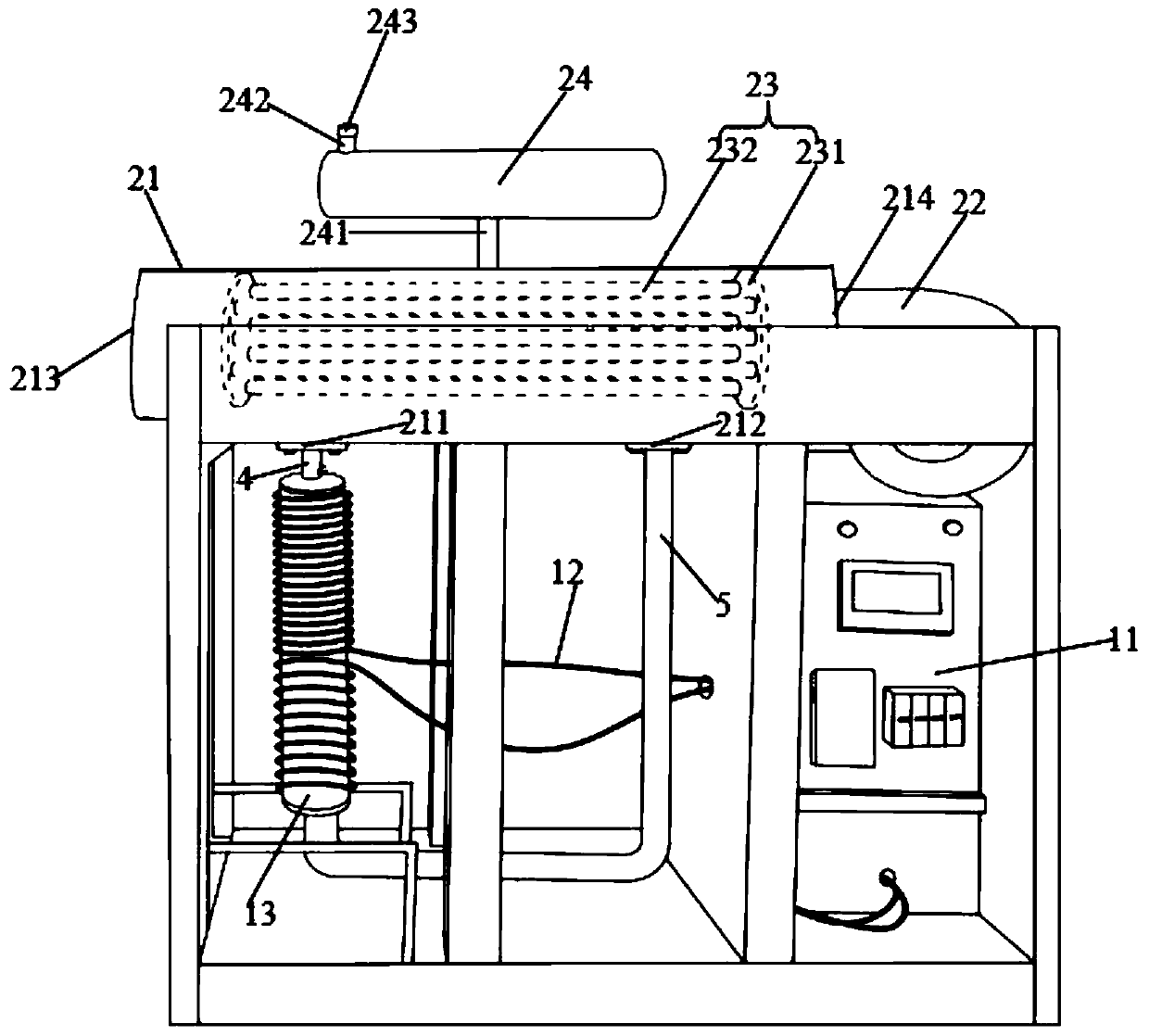 Natural circulation type variable-frequency electromagnetic heating device