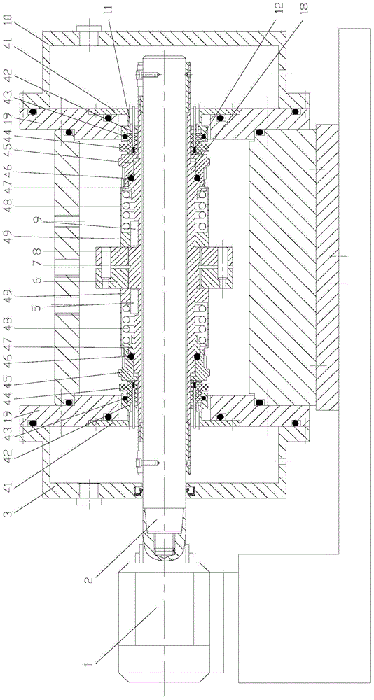 Mechanical seal performance test device and axial force and temperature measurement method between seal faces