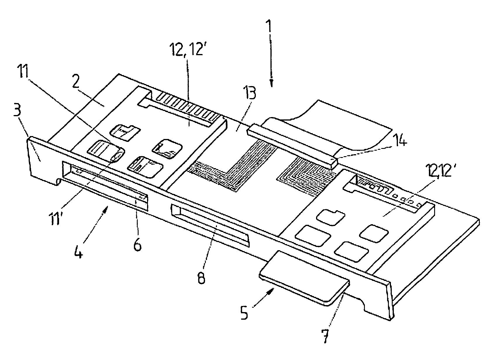 Reading device for different types of cards