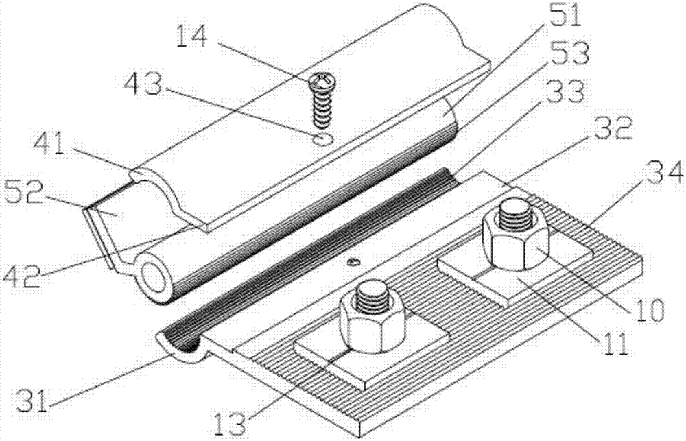 Connection structure of stone curtain wall mould board