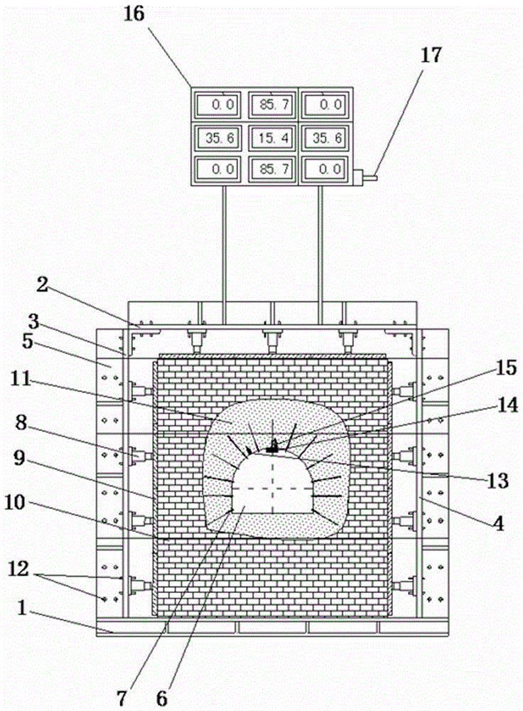 Physical simulation experiment system and method of deep-tunnel high-resistance extensible anchor pole support