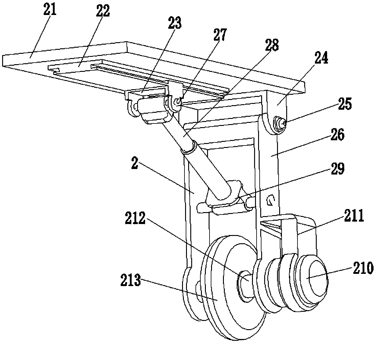 A fully automatic building indoor floor tile laying machine