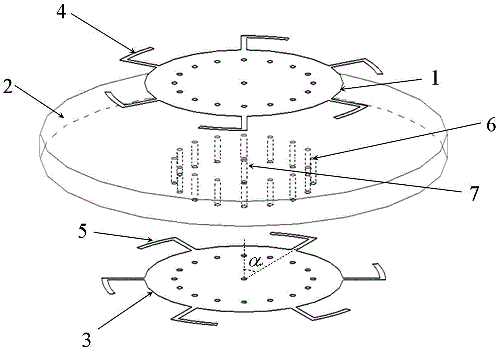 Broadband wide-angle omni-directional circularly-polarized antenna