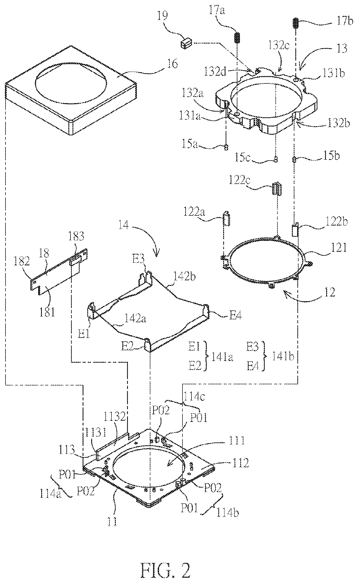 Lens autofocus actuating device