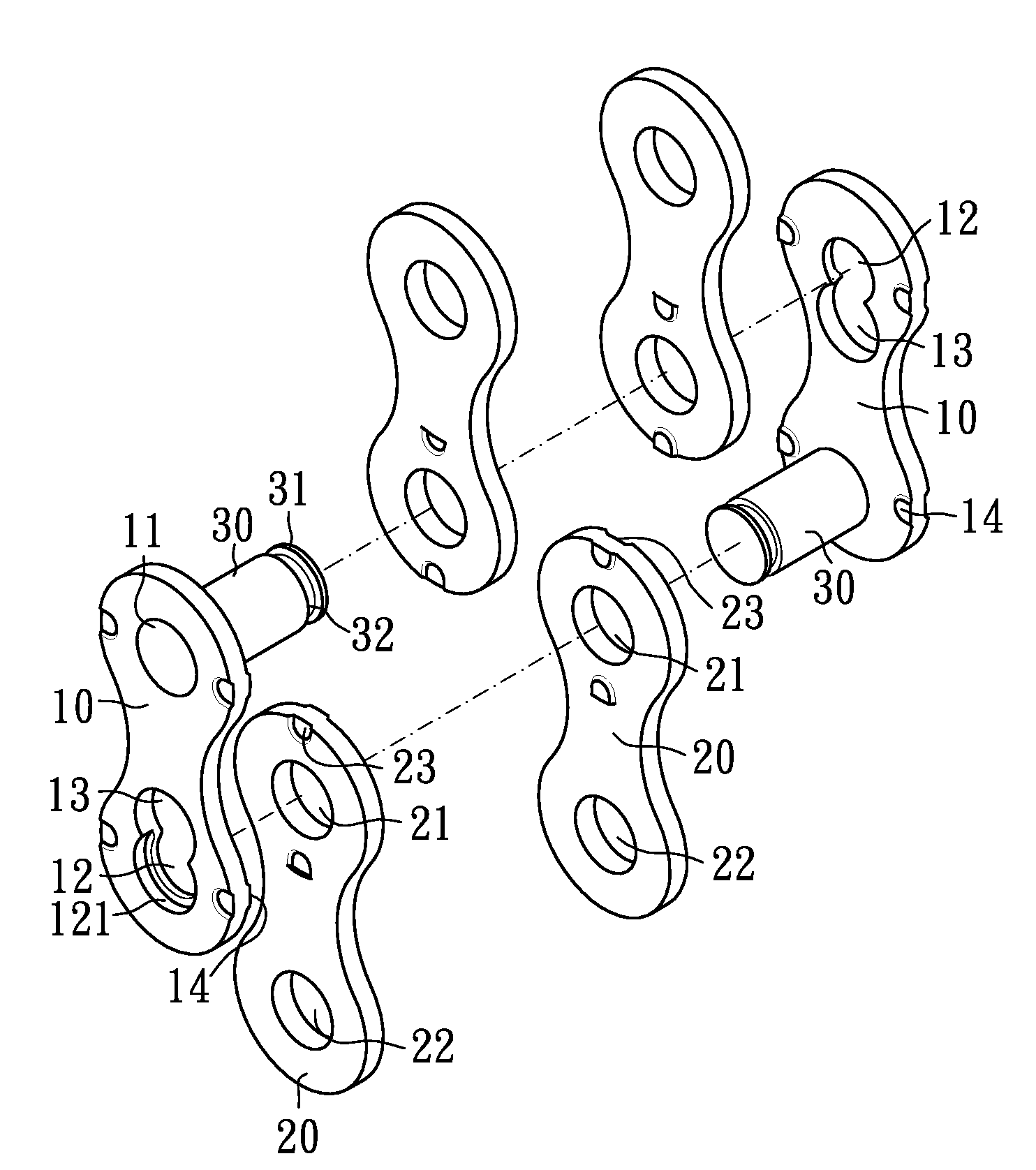 Link plate assembly for a chain