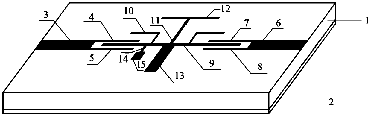 Asymmetric SIR loaded wide stop band suppression broadband band-pass filter