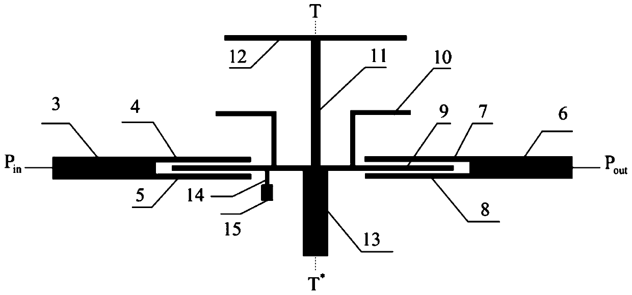 Asymmetric SIR loaded wide stop band suppression broadband band-pass filter